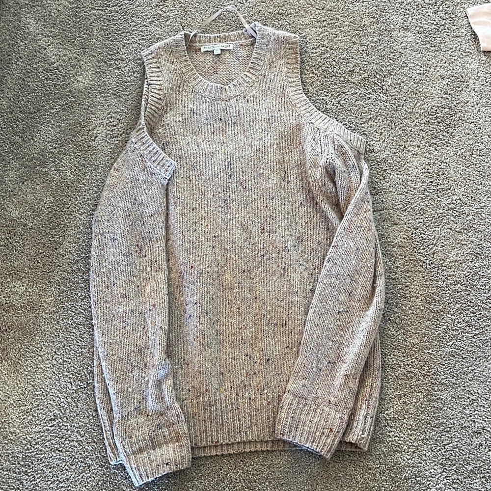 XS Rebecca Minkoff open shoulder sweater